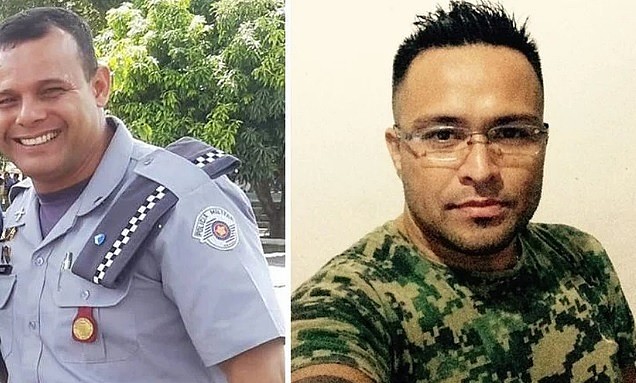 O sargento da Polícia Militar, Toni de Ramos Costa e o segurança Adriano Shimabukuro. Foto: Arquivo pessoal