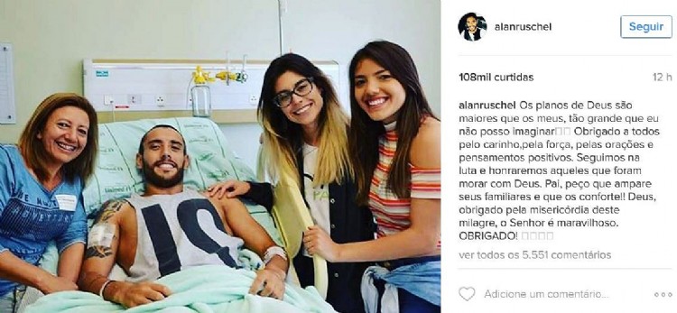 Alan Ruschel postou foto ao lado de familiares (Foto: Reprodução/Instagram)