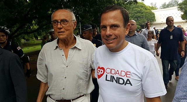 João Doria e o vereador Eduardo Suplicy, durante visita ao Parque do Ibirapuera | Helio Torchi/Sigmapress/Folhapress
