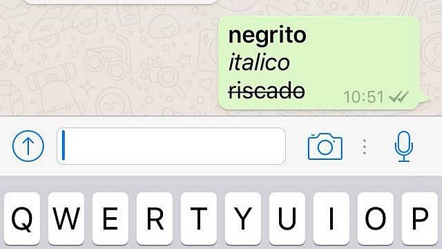 Como escrever em negrito, itálico ou riscar palavras no Whatsapp. Foto: Extra Globo